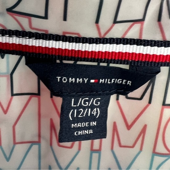 Tommy Hilfiger Girls Size 12/14 Large Clear Spell Out Logo Rain Coat Translucent - Picture 6 of 8